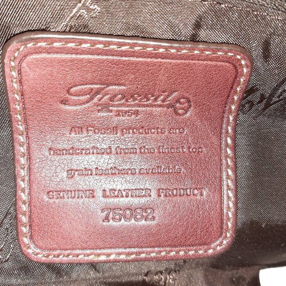 Fossil Brown Pebble Leather Satchel Bag - Like New - Picture 5 of 7